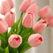 Pink Artificial Flowers 20 Pcs Fake Tulips Realistic Touch Spring Summer Fake Flowers for Home Decor, Outdoor Garden Parties and Wedding Decor